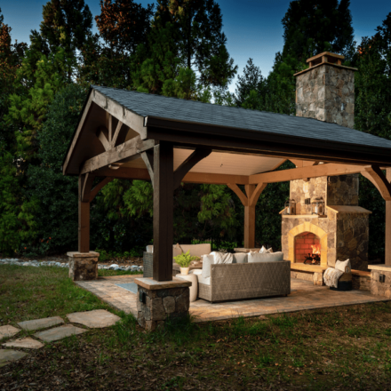 Fire Feature and Covered Structure Hardscape